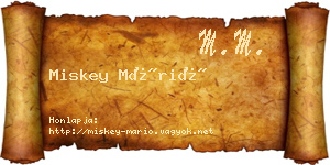 Miskey Márió névjegykártya